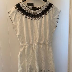 Jcrew navy & white embroidered dress